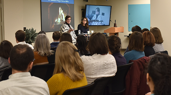 Photo: Commissioner Margaret Anderson Kelliher speaking to a group